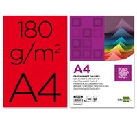 Cartulina 180 Gr A4 100 Hojas Rojas