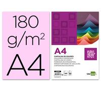 Cartulina liderpapel a4 180g/m2 rosa paquete de 100 hojas