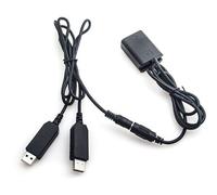 Caruba Batería ficticia de descodificación completa Sony NP-FW50 + cable USB dual de 5 V y 2 A