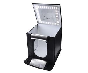 Caruba Estudio fotográfico portátil LED 50 x 50 x 50 cm - miniestudio versátil con LED Regulable, 4 Fondos y paño de difusión