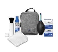 Caruba Kit de Limpieza Todo en uno | Kit de Mantenimiento definitivo para cámara y Equipo con soplador, Cepillo, 20 toallitas limpiadoras húmedas | Spray y paño de Microfibra