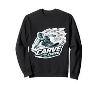 Carve The Curve Snowboard Snowboard Snowboarder Cita Diversión Sudadera
