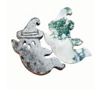 Carved Crystal Ghost Figurine, Halloween & Decorative Ornament, Mixed Materials, 5cm (~1.97in), Stone, Collectible Gift