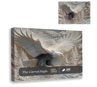 Carved Eagle Jigsaw Puzzle 1000 Pieces for Adults, Majestic Bald Eagle Art Puzzle, Premium Quality Eagle Puzzle Gift for Adults & Families