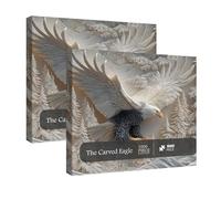 Carved Eagle Jigsaw Puzzle, Majestic Bald Eagle Puzzles for Adults, The Carved Eagl Jigsaw Puzzle 1000 Pieces for Family Activity & Home Wall Decoration (2PCS)