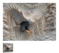 Carved Eagle Jigsaw Puzzle, Majestic Bald Eagle Puzzles for Adults, The Carved Eagl Jigsaw Puzzle 1000 Pieces for Family Activity & Home Wall Decoration (1PCS)