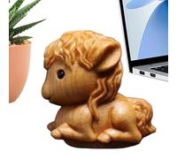 Carved Pony Statue - Chic Rustic Spirit, Solid Wood Accent Artistic Feature, Collectible Figurilla Polished Edge, Whimsical Creature Totemic Aesthetic, Classic Craft Profile Refined Form | Counter