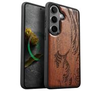 Carveit Funda Híbrida de Madera Natural y TPU para Galaxy S26, Magnética Compatible con MagSafe, Carcasa Antigolpes y Antiarañazos (Rosa-Ola Reimaginada)