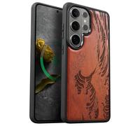 Carveit Funda Híbrida de Madera Natural y TPU para Galaxy S26 Ultra, Magnética Compatible con MagSafe, Carcasa Antigolpes y Antiarañazos (Rosa-Ola Reimaginada)