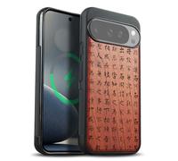 Carveit Funda Magnética para Google Pixel 10/10 Pro Compatible MagSafe, Madera y Silicona Híbrido Pixel 10/10 Pro Carcasa Antigolpes, Anti-Arañazos (Rosa-Caligrafía Tao Te Ching)