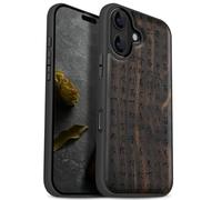 Carveit Funda Magnética para iPhone 17, Compatible MagSafe [Madera y Silicona TPU 2 en 1] Anti-Arañazos, Carcasa Antigolpes (Madera Oscura-Caligrafía Tao Te Ching)