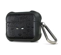 Carveit Funda para AirPods Pro 3, Grabado en Madera e incrustación de mejillones, Material TPU Duradero con Mosquetón (Madera Oscura-El Enigma de Medusa)