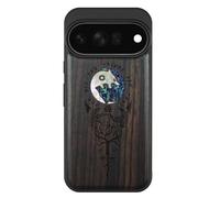 Carveit Madera Funda para Pixel 11 Pro XL (Madera Oscura-Armonía Vikinga)
