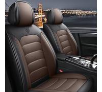 CARXB Fundas Asiento Coche Universales para Benz C400 Nueva Piel Resistente Al Desgaste PU Cubre Impermeable Confort Exquisita Conjunto de Fundas de Asiento para 5 Plazas Marrón