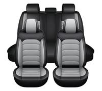 CARXB Fundas Asientos Coche para Benz C-Class C270 CDI Hecho de Piel Napa Funda Asiento Coche Delantera y Trasera Protector Impermeable Fácil de Instalar y Compatible con Airbag Gris