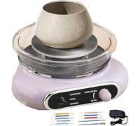 CARXB Mini Tornos De Alfarería, máquina para Hacer cerámica de Velocidad Ajustable con 8 Herramientas para Dar Forma a la cerámica, Torno de alfarería eléctrico con Plato Giratorio para Edades de 8 a