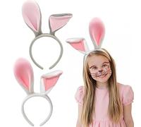 CARxlythic Diadema de Orejas de Conejo de Felpa, Diademas de Conejo para Adultos Niños, Disfraces Animales para Pascua Halloween Fiestas Temáticas Cosplay Carnaval Lema Fiesta