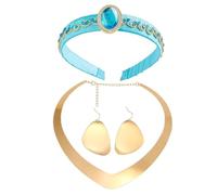 CARxlythic Disfraz de Princesa Jasmine Mujer, Corona Princesa Coronas de Princesas, Princesas Árabe Tiara de Corona Collar Pendiente para Mago College Cosplay Fiesta Halloween Regalo