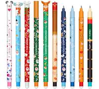 CARxlythic Set of erasable gel pens - Bolígrafo de gel borrable, ball on the end to remove temperature sensitive, tip diameter 0.7 mm (10 bolígrafos borrables navideños nuevos)