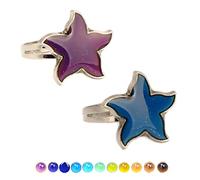 Carykon 2 anillos ovalados ajustables de estilo retro para amantes y amigos, talla única, Metal, Piedra hecha a mano