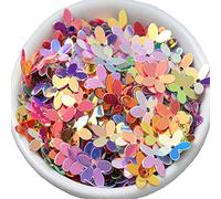 Carykon 3200 piezas de purpurina de flores de cinco hojas de 10 mm en 18 colores de embalaje mixto, manualidades con purpurina de flores
