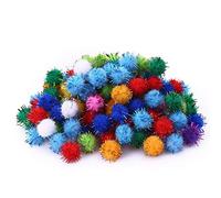 Carykon Bolas brillantes de 3,8 cm con pompones de juguete favorito de My Cat - Paquete de 50