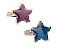 Carykon Juego de 2 anillos de humor con forma de estrella de mar estilo retro ajustable para parejas y amigos Tamaño adecuado para todos