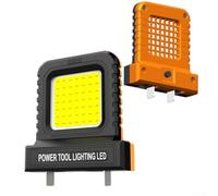 Carylozet Luz de trabajo LED 14W para baterías de herramientas eléctricas de 20V 21V, lámpara de inspección compacta enchufe ajustable 20.5-40.5mm para el lugar de trabajo y uso al aire libre (naranja