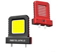 Carylozet Luz de trabajo LED 14W para baterías de herramientas eléctricas de 20V 21V, lámpara de inspección compacta Enchufe ajustable 20.5-40.5mm para uso en el lugar de trabajo y al aire libre (rojo