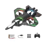Carziyer Avión teledirigido de 2,4 GHz, espuma RC avión juguete para niños, alcance de 100 m, 3 velocidades, juguete de avión de combate con tapa de 360°, regalo al aire libre para niños (verde)