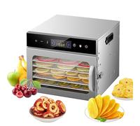 Carziyer - Deshidratador alimentario de 6/8 bandejas, 1000 W deshidratador alimentario, deshidratador para verduras frutas carne, con temporizador 24h, temperatura regulable 35-95 °C, pantalla LCD (6