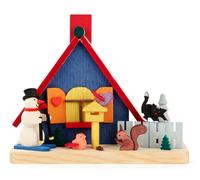 Casa Ahumeante Con Muñeco de Nieve Bch = 12x11cm Nuevo Figura Humo Fumador