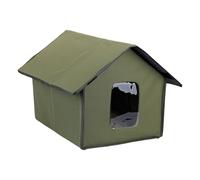 Casa aislada para gatos al aire libre, fácil de montar, impermeable, refugio para gatos, cama acogedora, grande, plegable para mascotas