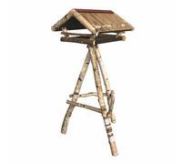 Casa Alimentación Pájaros Abedul con Soporte 52x55x25 CM Jardín Madera Nuevo