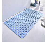 Casa and Beyond Shower Mat, Anti Slip Mat for Inside Shower with Strong Suction and Drain Holes, Bathtubmat Non Slip Machine Washable (Blue,88 × 40 cm)