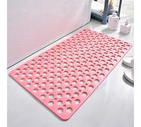 Casa and Beyond Shower Mat,Casa and Beyond Shower Mat with Suction Cups and Drain Holes,Non Slip Bath Mats for Tub Machine Washable, Easy Dry & Cut for Inside Showers (Pink,70 * 38cm/27.6" × 14.9")