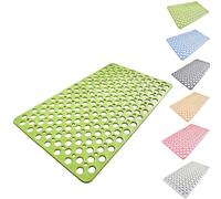 Casa and Beyond Shower Mat, Casa & Beyond Shower Mat with Suction Cups and Drain Holes Drains Fast Easy Dry&Cut for Bathroom (Green,L)