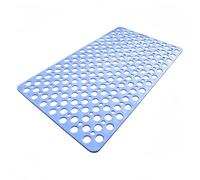 Casa and Beyond Shower Mat, Non Slip Showers Mats Soft Textured Design Quick-Drying, with Suction Cups and Drain Holes for Inside Shower (Blue,34.64 * 15.74in)