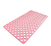 Casa and Beyond Shower Mat, Non Slip Showers Mats Soft Textured Design Quick-Drying, with Suction Cups and Drain Holes for Inside Shower (Pink,29.5 * 16.9in)