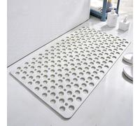 Casa and Beyond Shower Mat,Secure Shower Mat-Non-Slip-with Suction Cups and Drain Holes, Mat Easy Dry & Cut for Inside Showers (75 * 43cm/29.5" × 16.9",White)