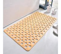Casa and Beyond Shower Mat,Secure Shower Mat-Non-Slip-with Suction Cups and Drain Holes, Mat Easy Dry & Cut for Inside Showers (70 * 38cm/27.6" × 14.9",Yellow)
