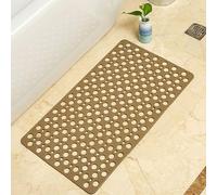 Casa and Beyond Shower Mat,Secure Shower Mat-Non-Slip-with Suction Cups and Drain Holes, Mat Easy Dry & Cut for Inside Showers (70 * 38cm/27.6" × 14.9",Brown)