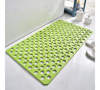 Casa and Beyond Shower Mat,Secure Shower Mat-Non-Slip-with Suction Cups and Drain Holes, Mat Easy Dry & Cut for Inside Showers (75 * 43cm/29.5" × 16.9",Green)