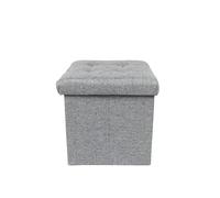 Casa Andrea Milano Banco otomano plegable de almacenamiento, baúl de almacenamiento, taburete reposapiés con asiento acolchado, banco de dormitorio con almacenamiento, 15 pulgadas, paquete de 2