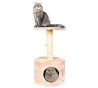 CASA Basics Rascador para Gatos 59 cm Kuchi, Árbol para Gatos, 1 caseta, 1 Plataforma Mirador, 1 Pompon (Gris)