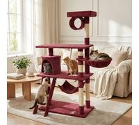 Casa Basics-Rascador para gatos PILLI, Altura: 141 cm, Árbol con Plataformas y Accesorios para y Descansar - Beige/Negro//
