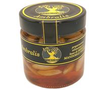 Casa Bonaria Ambralis - Miel con Almendras Tostadas 240g, Miel Artesanal de Flores Silvestres de Verano, Hecha en Italia, Sabor Natural, Ideal para Desayunos y postre