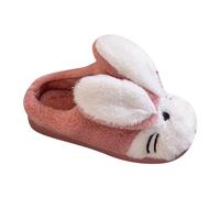 Casa Búsqueda Niños Niño Niña Estampado Conejito Estampado Zapatos Pelados Interior Casa Cálida Zapatillas Zapatillas Mujer Invierno Cerrado, Rojo sandía, 32 EU