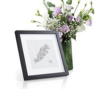 Casa Chic Marco de Fotos 24.4 x 24.4 cm, Marcos Fotos Vertical y Horizontal para Montar en Pared y Mesa, Porta Retrato Hecho de Madera y Cristal con Passepartout para Casa y Oficina, Photo Frame