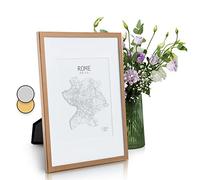 Casa Chic - Marco de fotos con paspartú, 31 x 23 cm, marco de fotos para certificado y collage, marco de fotos de cristal, de pie, montaje en pared, uso vertical/horizontal, marco de metal